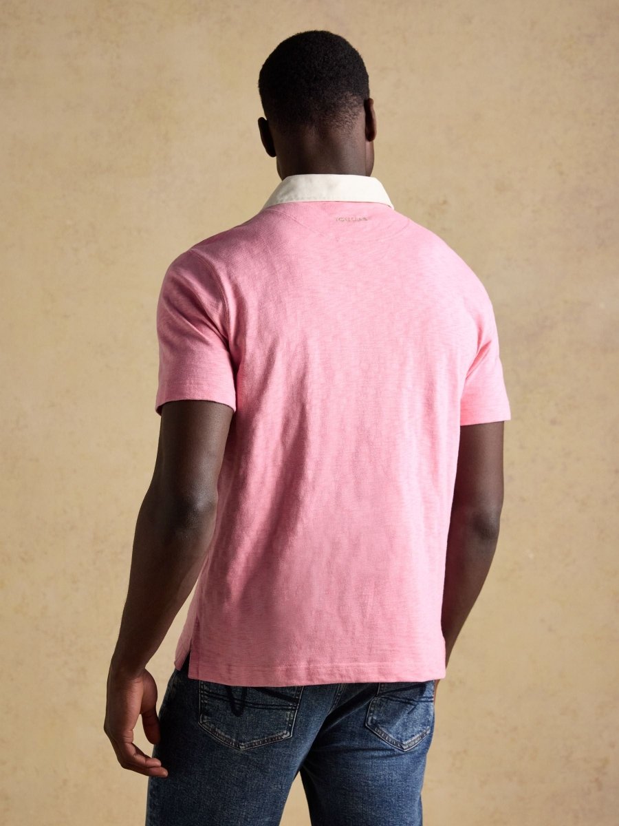 Summer Slub Pink Short Sleeve Rugby Shirt - RUTHERFORD & Co