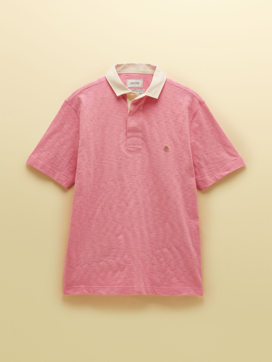 Summer Slub Pink Short Sleeve Rugby Shirt - RUTHERFORD & Co