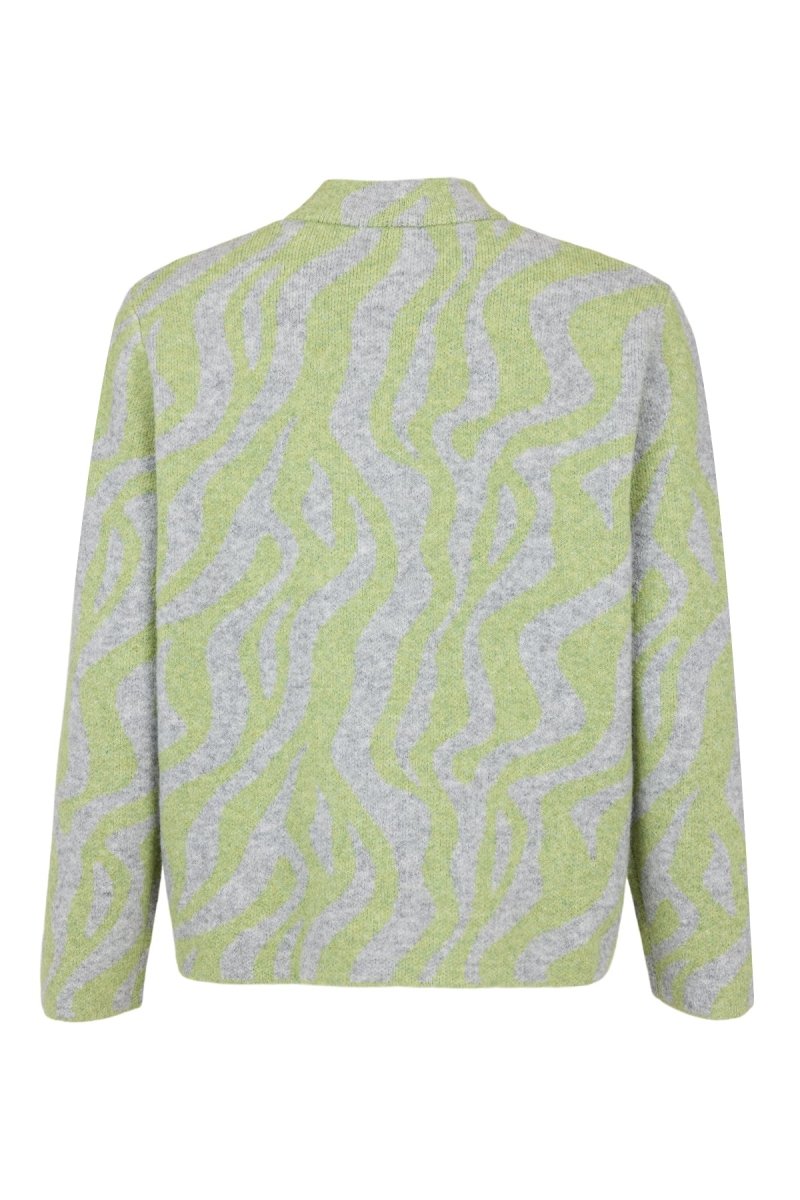 Sunday Abstract Turtle Neck Jumper - Herb Green Combo - RUTHERFORD & Co