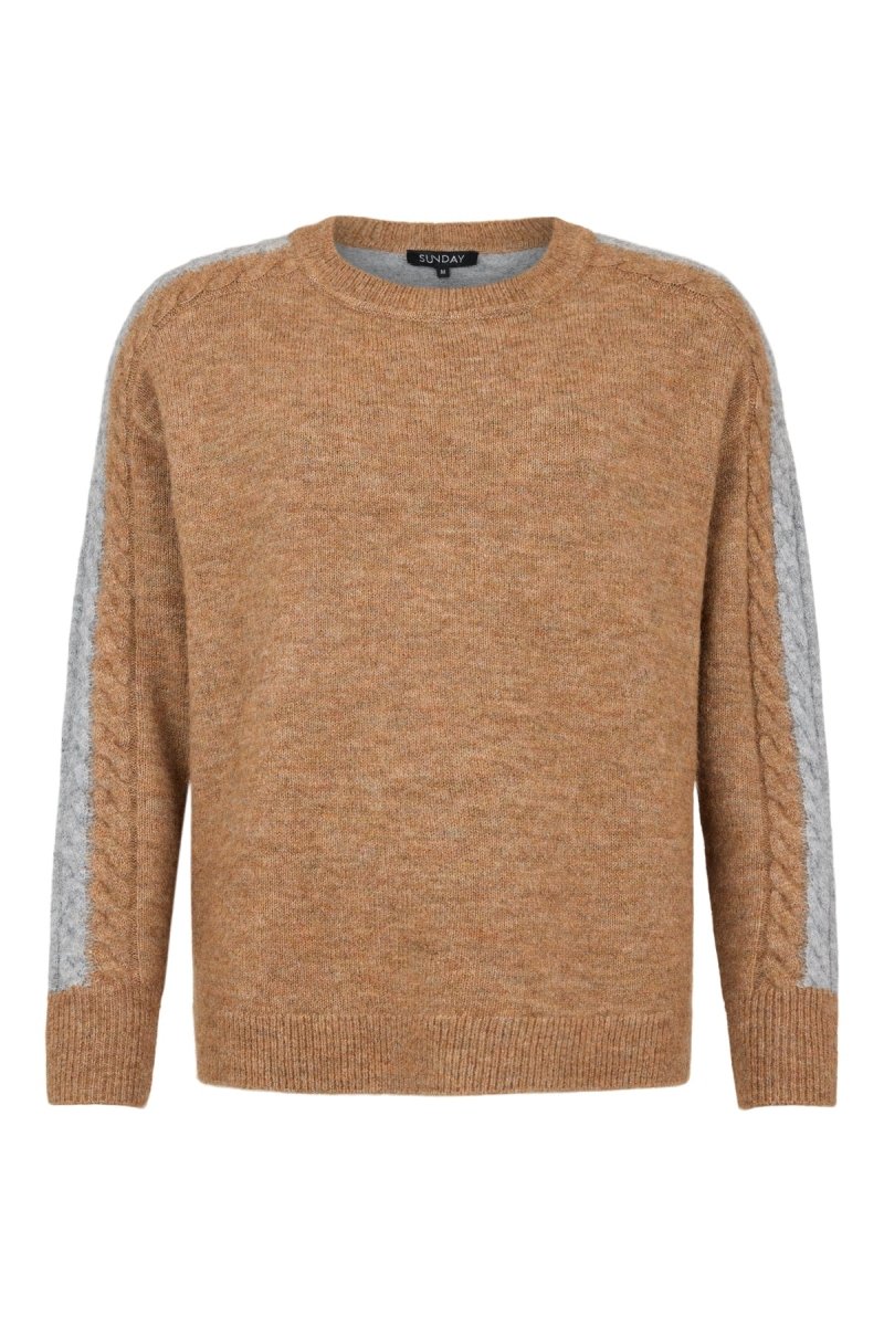 Sunday Abstract V-Neck Jumper - Rubber Combo - RUTHERFORD & Co