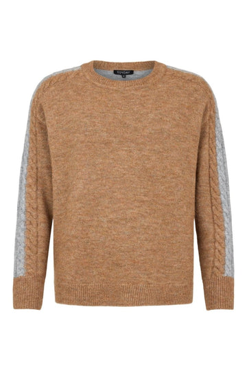 Sunday Abstract V-Neck Jumper - Rubber Combo - RUTHERFORD & Co