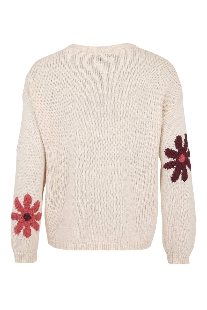 Sunday Floral Round Neck Jumper - Champagne Mel Combo - RUTHERFORD & Co
