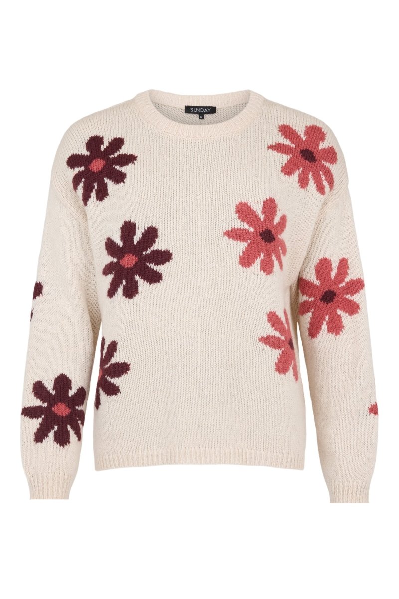 Sunday Floral Round Neck Jumper - Champagne Mel Combo - RUTHERFORD & Co