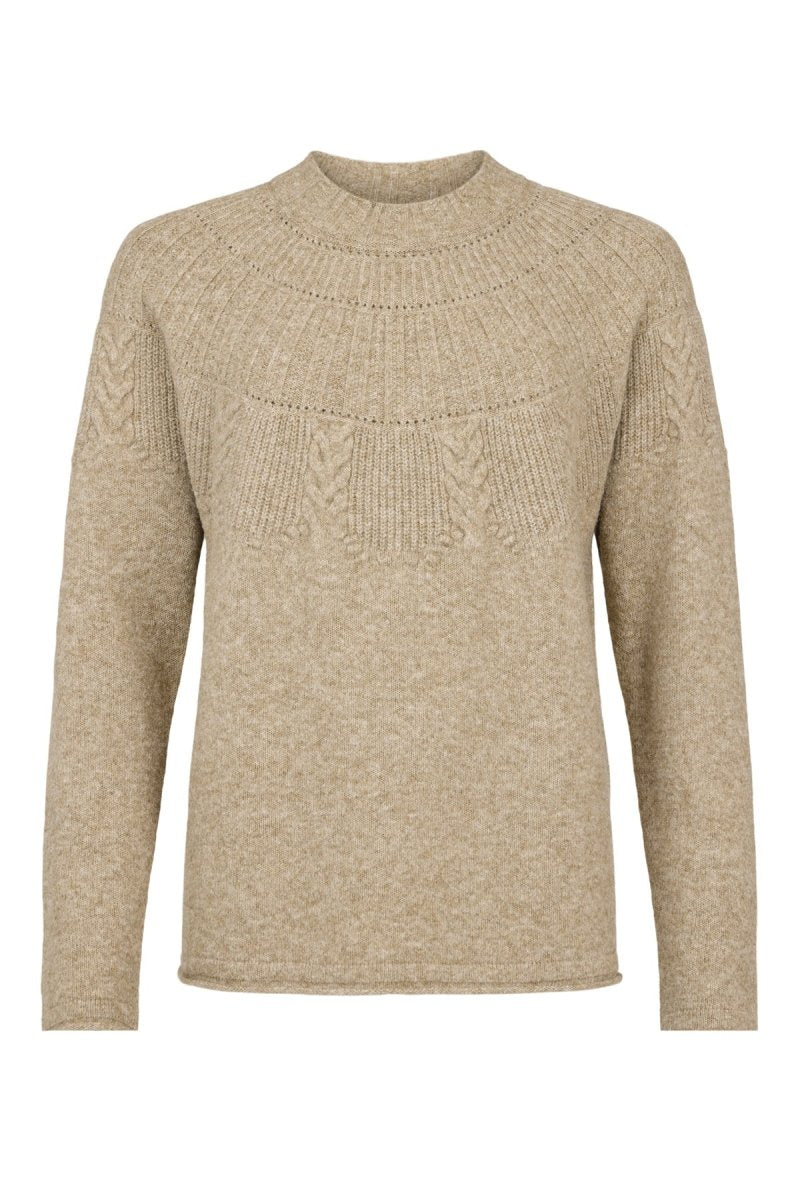 Sunday Round Neck Jumper - Walnut Mel Combo - RUTHERFORD & Co