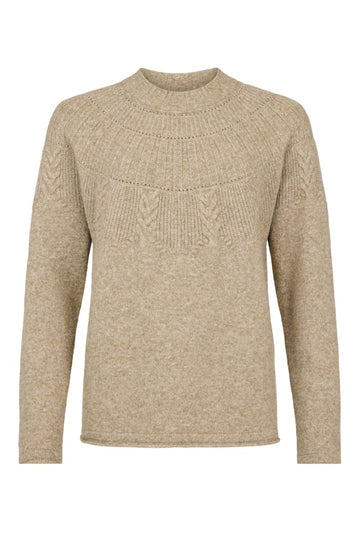 Sunday Round Neck Jumper - Walnut Mel Combo - RUTHERFORD & Co
