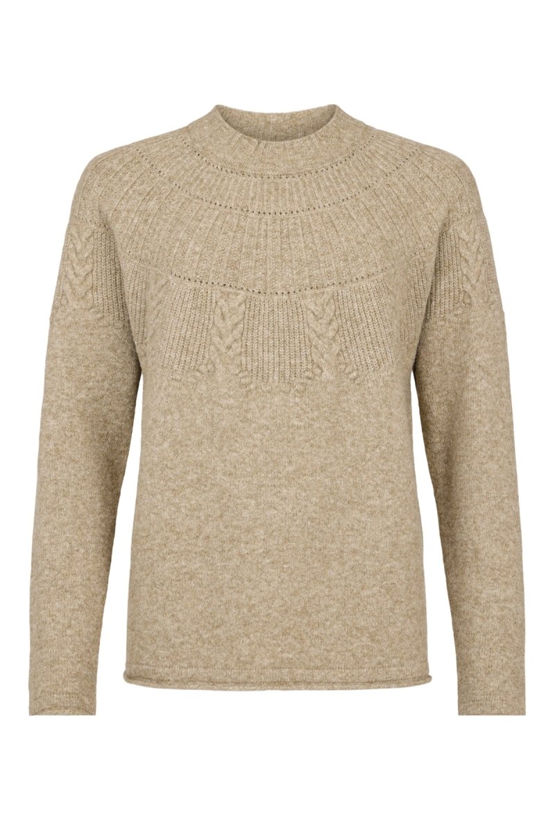 Sunday Round Neck Jumper - Walnut Mel Combo - RUTHERFORD & Co