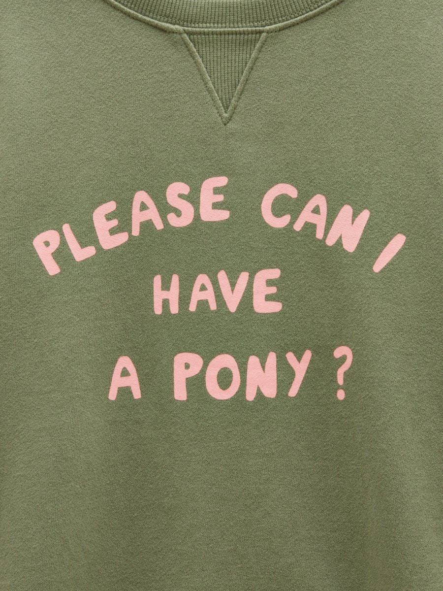 Sundaze Slogan Crew Neck Sweatshirt - Khaki Green - RUTHERFORD & Co