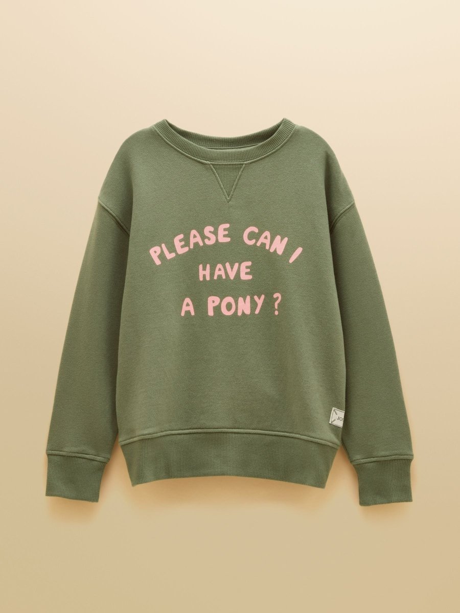 Sundaze Slogan Crew Neck Sweatshirt - Khaki Green - RUTHERFORD & Co