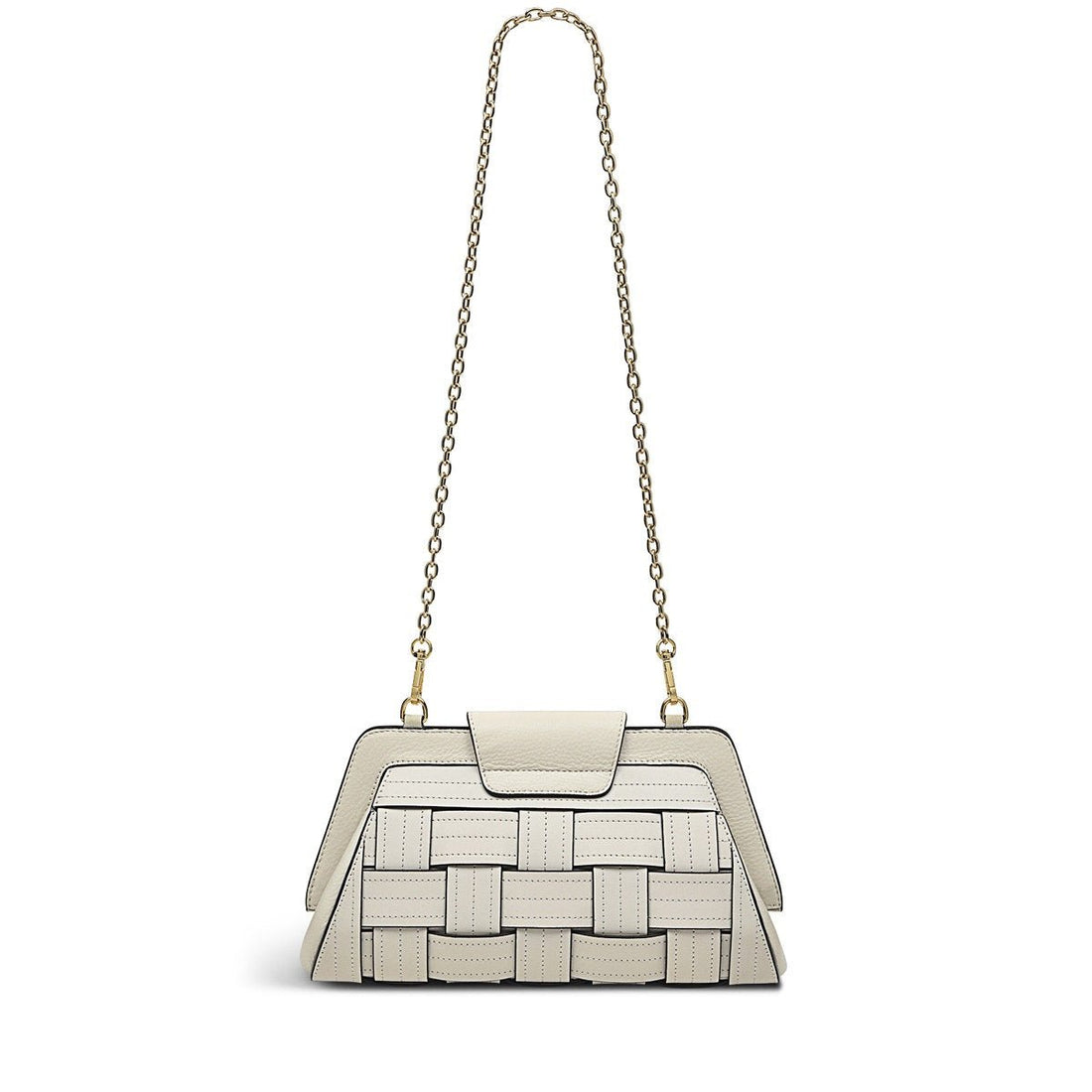 SUNDOWN AVENUE - WEAVE Medium Flapover Clutch - RUTHERFORD & Co