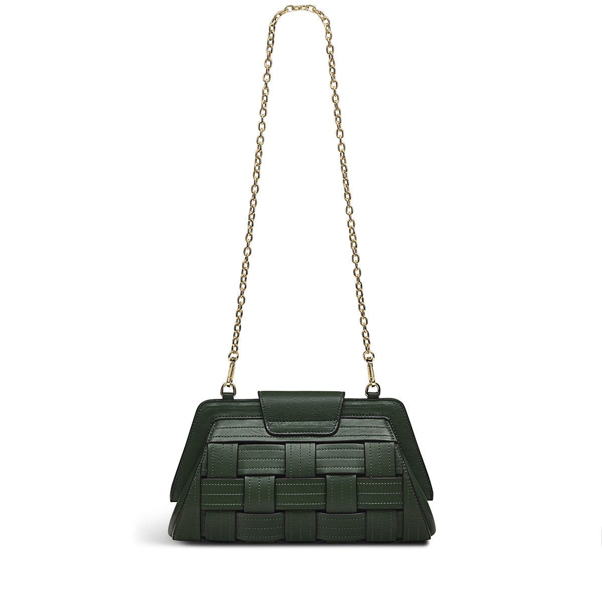 SUNDOWN AVENUE - WEAVE Medium Flapover Clutch - RUTHERFORD & Co