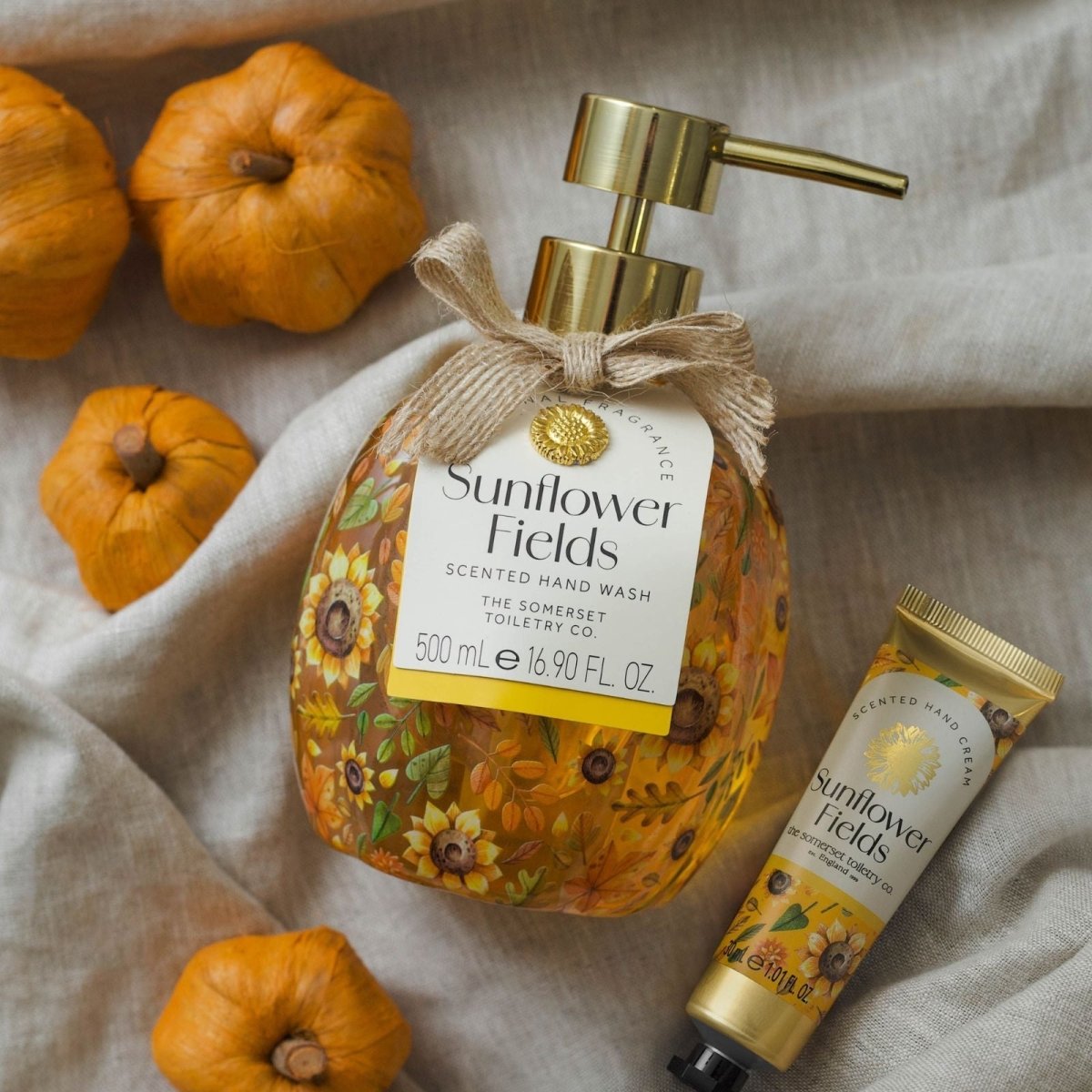 Sunflower Fields Pattern Pumpkin Hand Wash 500ml - RUTHERFORD & Co