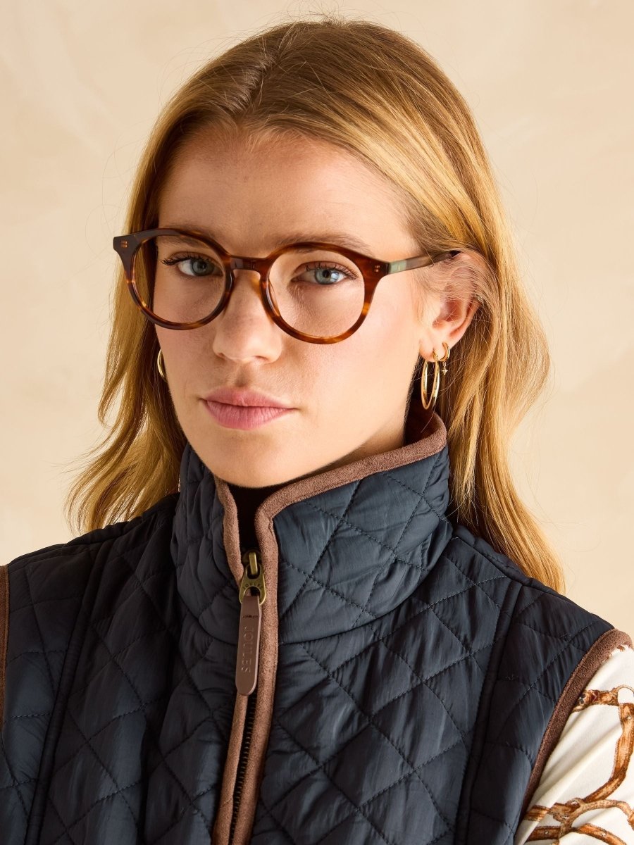 Sutton Navy Showerproof Longline Diamond Quilted Gilet - RUTHERFORD & Co