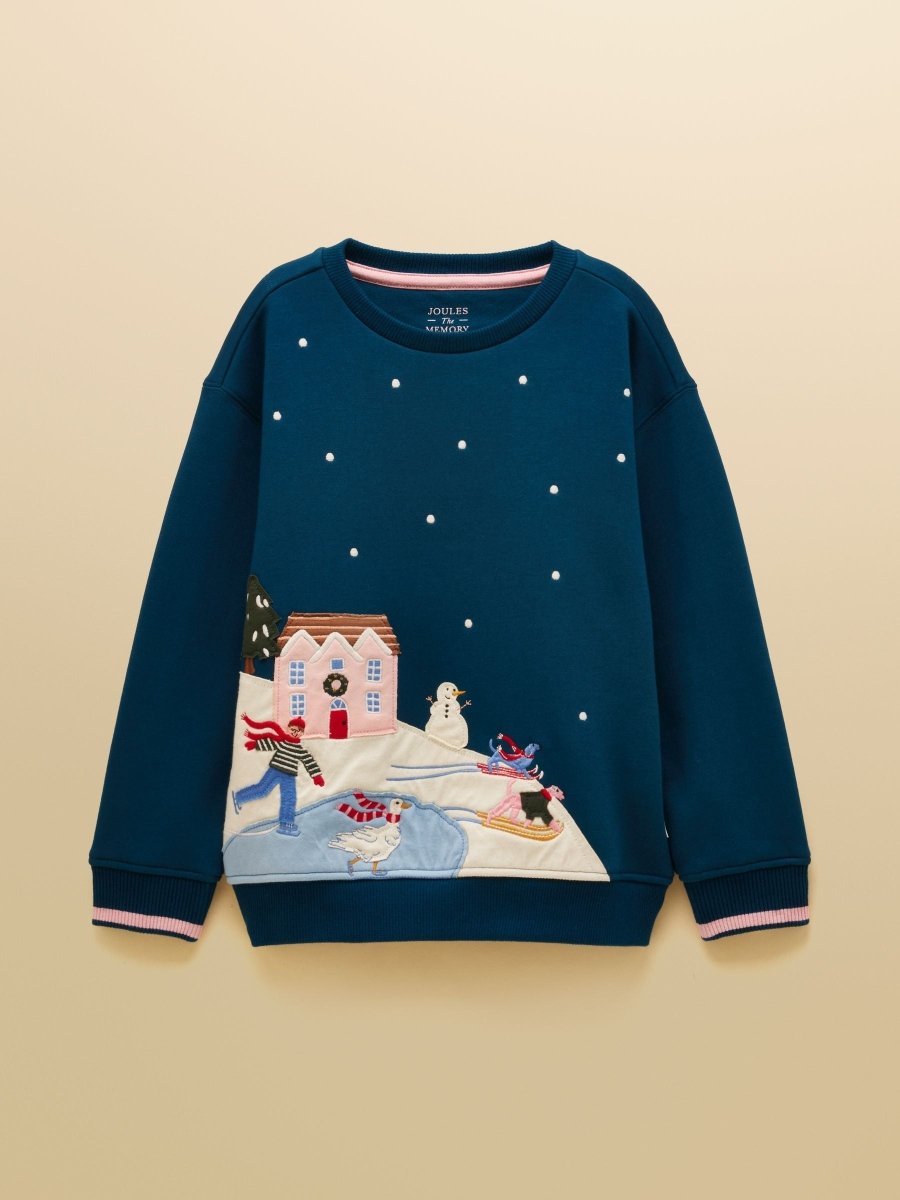 Sweatshirt With Faux Fur Lining - Navy - RUTHERFORD & Co
