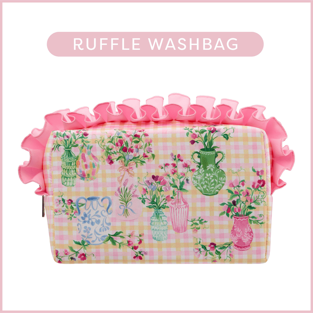 Sweet Pea Ruffle Wash Bag - RUTHERFORD & Co