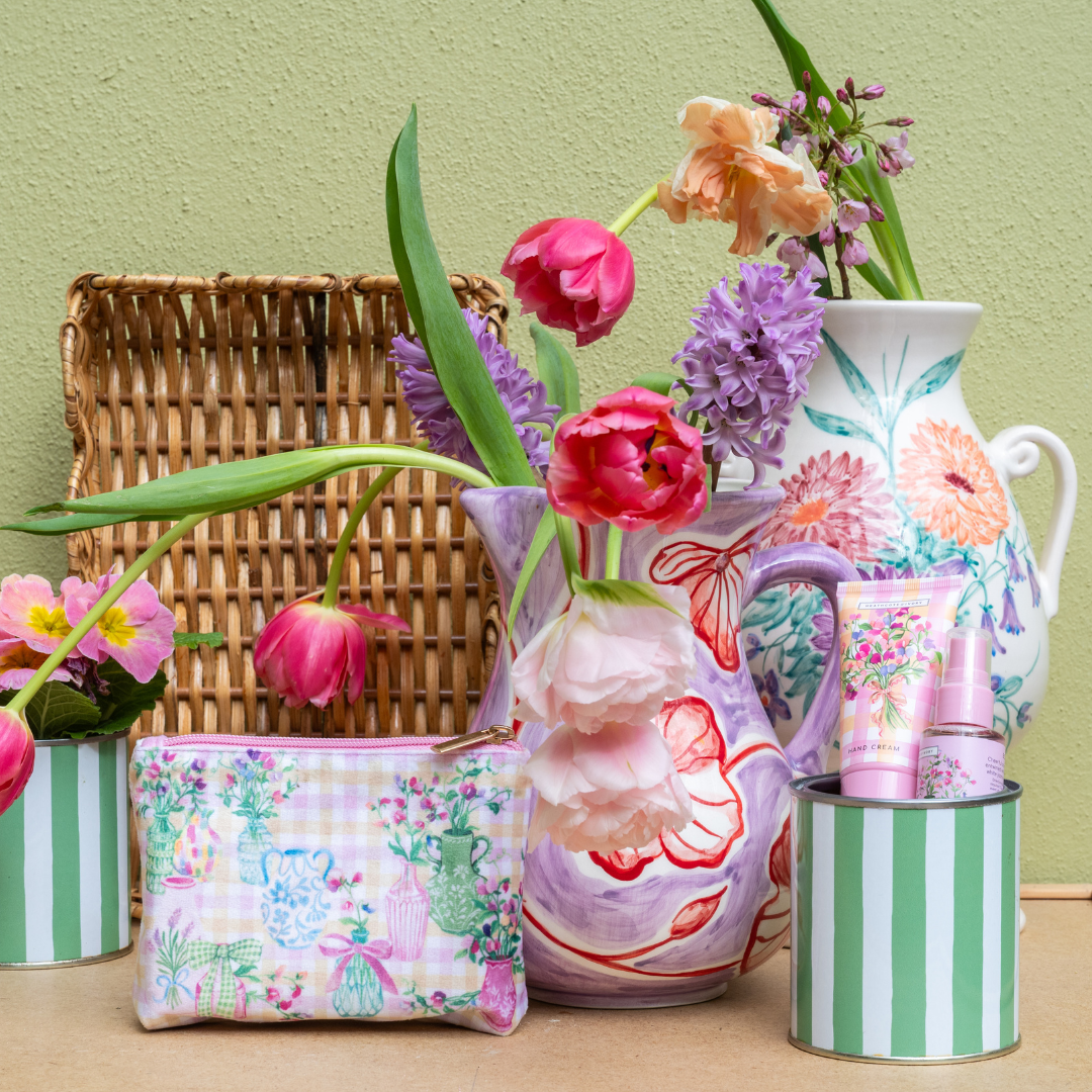 Sweet Pea Velvet Cosmetic Purse Set - RUTHERFORD & Co