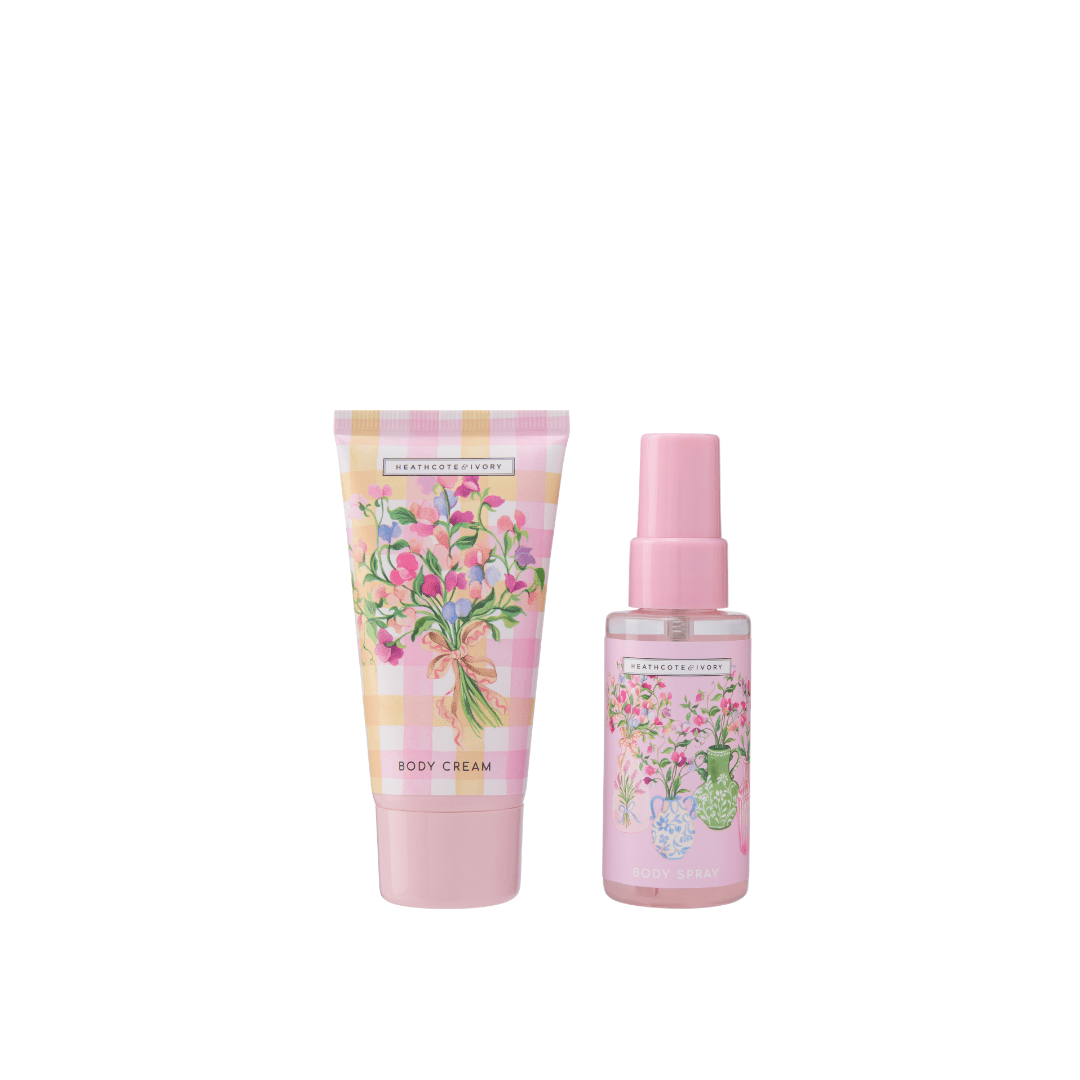 Sweet Pea Velvet Cosmetic Purse Set - RUTHERFORD & Co
