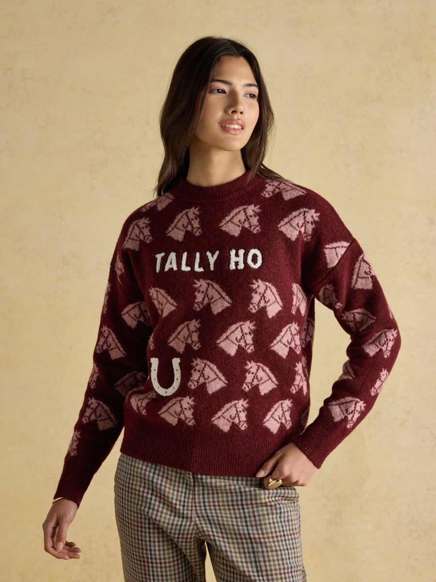 Tally Ho Intarsia Knitted Jumper - RUTHERFORD & Co