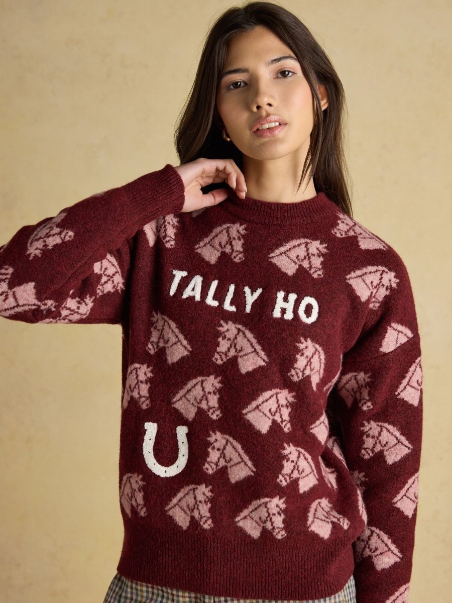 Tally Ho Intarsia Knitted Jumper - RUTHERFORD & Co