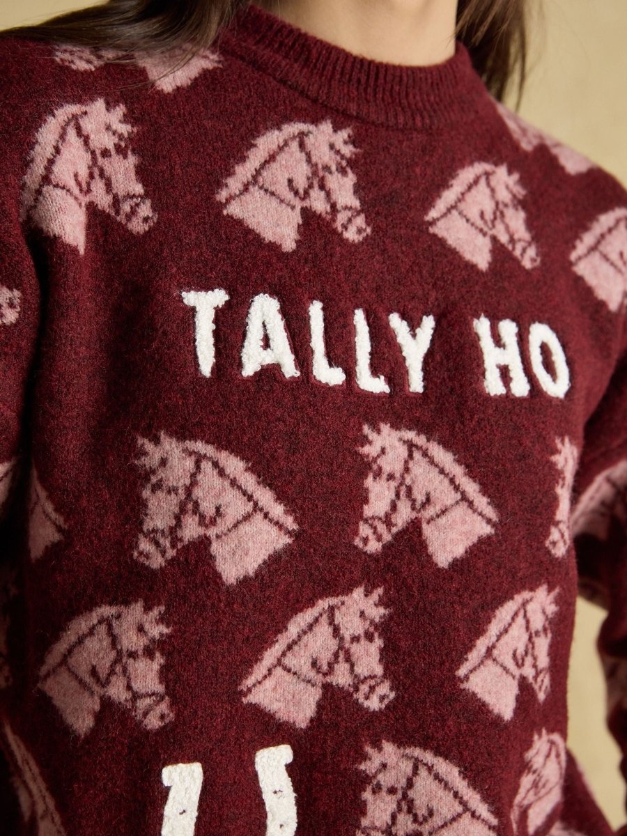 Tally Ho Intarsia Knitted Jumper - RUTHERFORD & Co