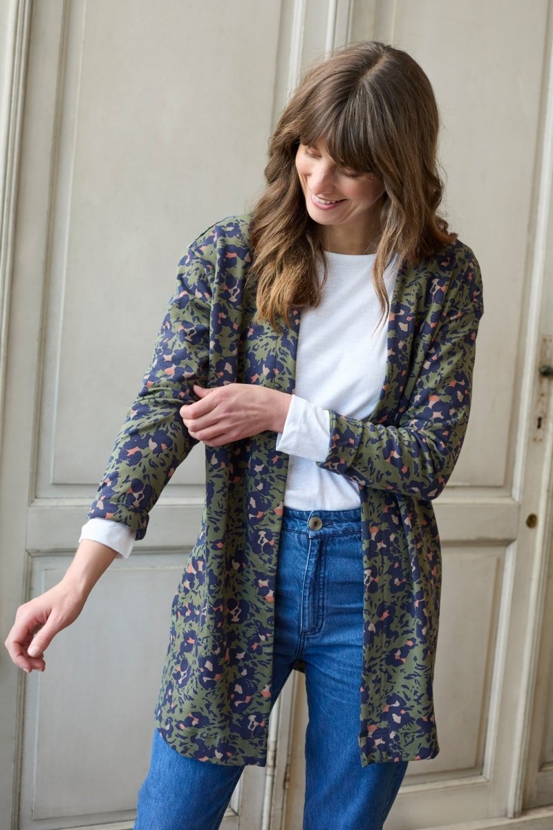 Tamara Long Line Printed Cardigan - RUTHERFORD & Co