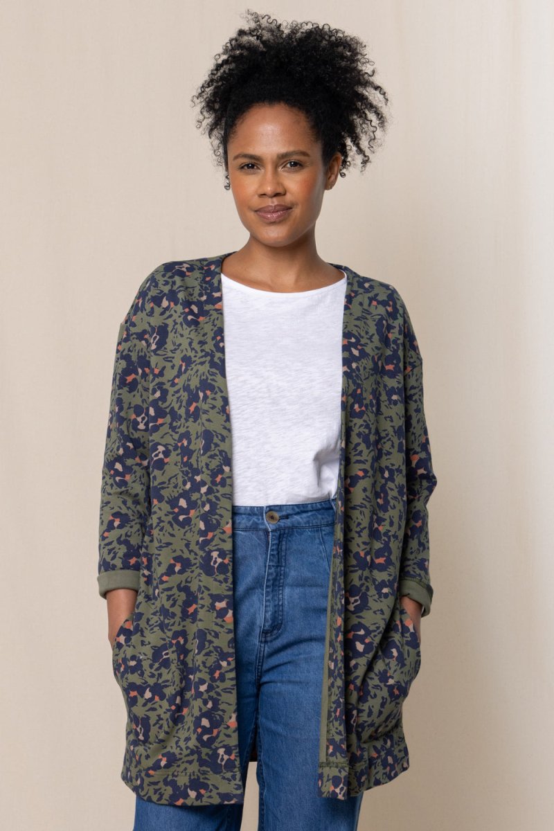Tamara Long Line Printed Cardigan - RUTHERFORD & Co