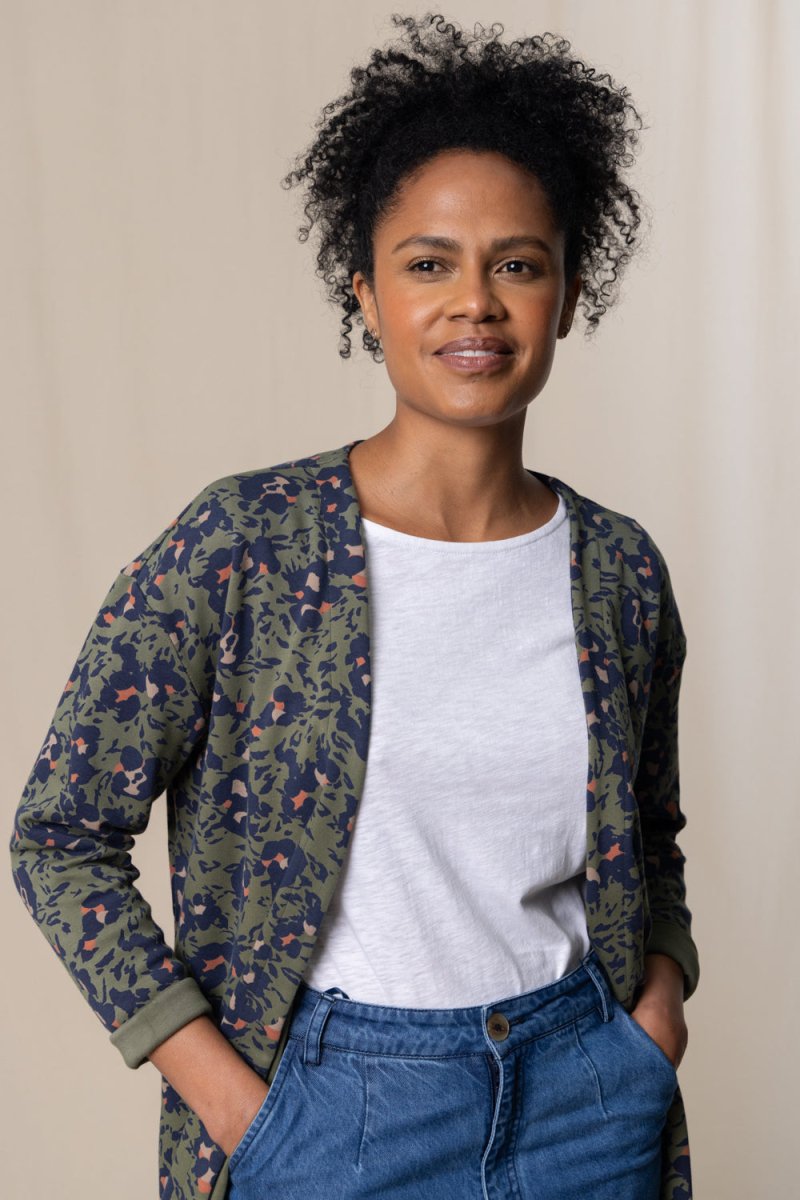 Tamara Long Line Printed Cardigan - RUTHERFORD & Co
