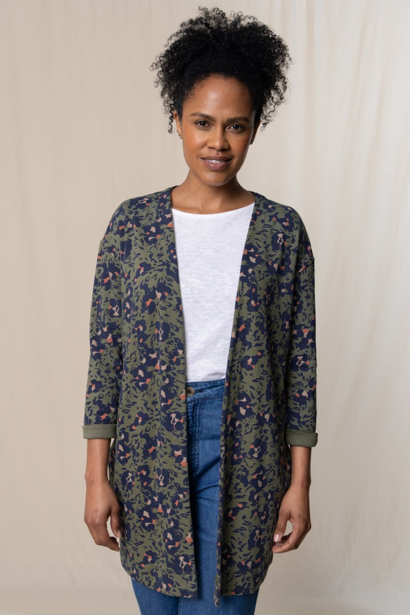 Tamara Long Line Printed Cardigan - RUTHERFORD & Co