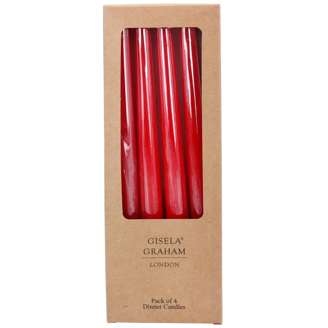 Taper Dinner Candle/Red/Box of 4 - RUTHERFORD & Co