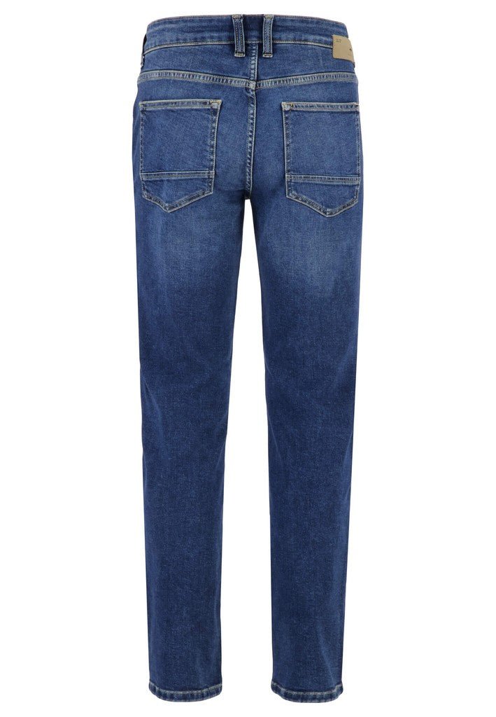 Tapered Slim Jeans - Mid Blue - RUTHERFORD & Co