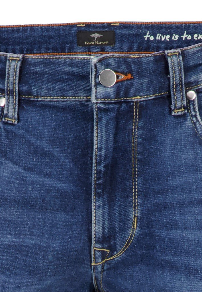 Tapered Slim Jeans - Mid Blue - RUTHERFORD & Co