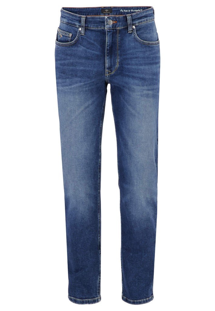 Tapered Slim Jeans - Mid Blue - RUTHERFORD & Co