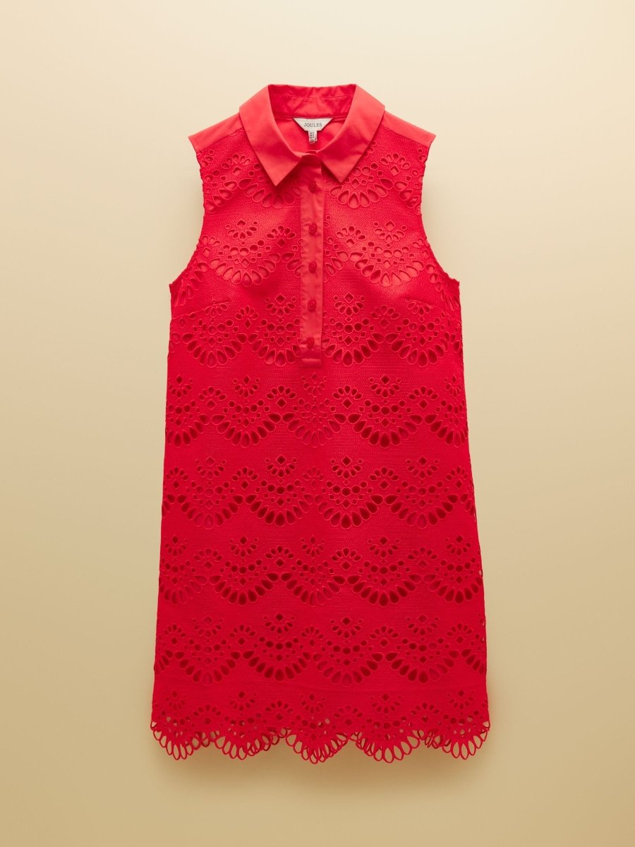 Taylor Red Cayenne Broderie Shift Mini Dress - RUTHERFORD & Co