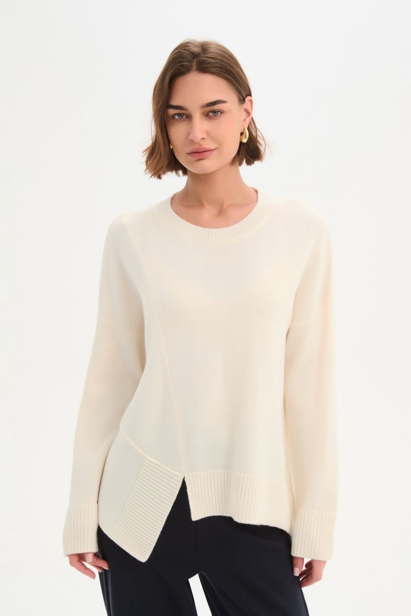 Textured Cuff Knit Cream - RUTHERFORD & Co