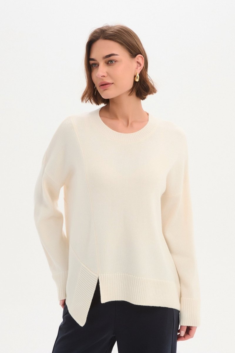 Textured Cuff Knit Cream - RUTHERFORD & Co
