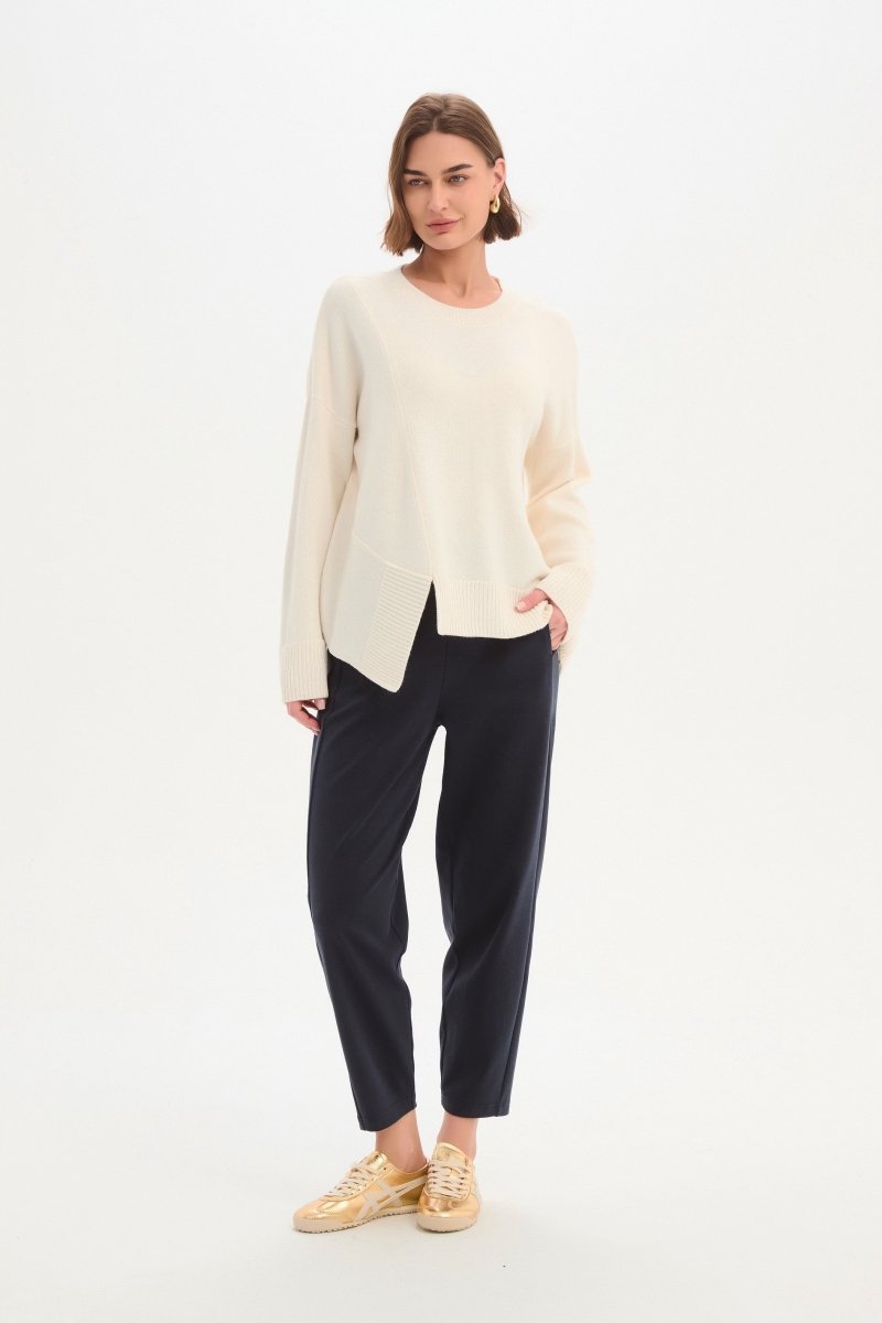 Textured Cuff Knit Cream - RUTHERFORD & Co