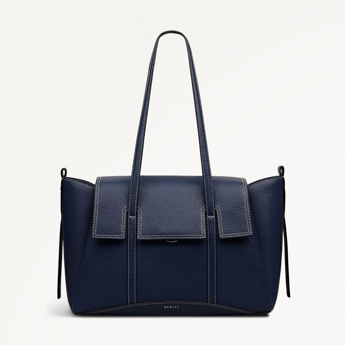 The Chancery Medium Flapover Shoulder Naval - RUTHERFORD & Co