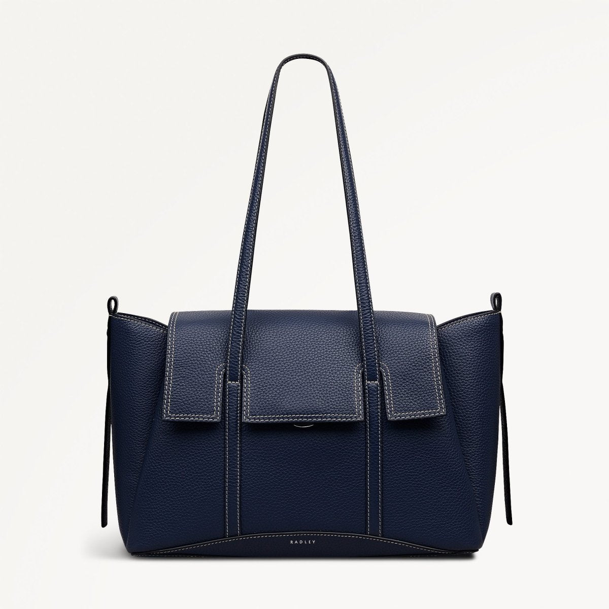 The Chancery Medium Flapover Shoulder Naval - RUTHERFORD & Co
