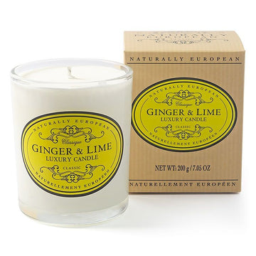 Naturally European Ginger & Lime Scented Candle 200g