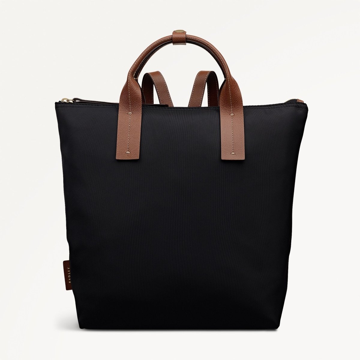 The Townley Medium Ziptop Backpack Black - RUTHERFORD & Co