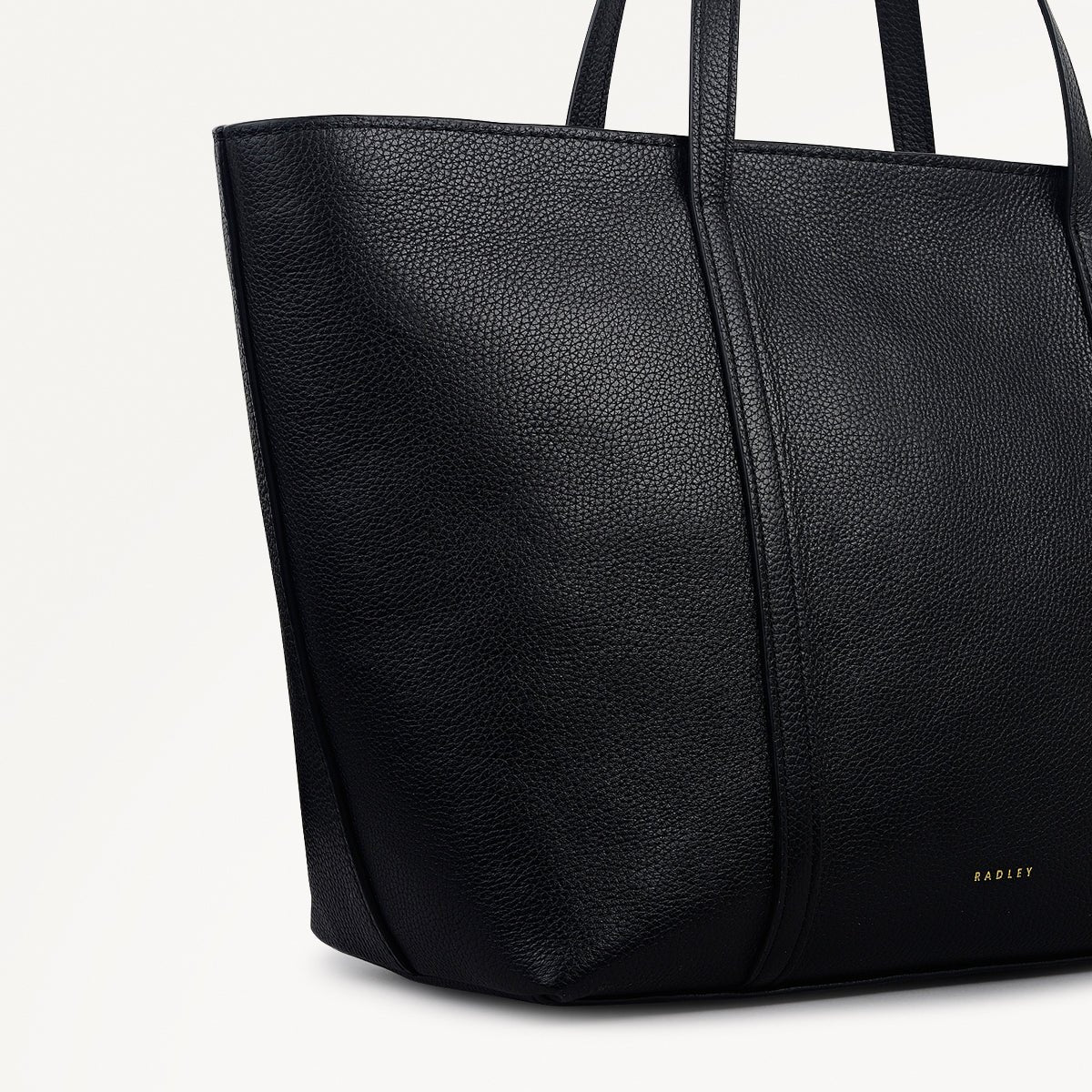 The Weekly Leather Large Ziptop Tote Bag In Black - RUTHERFORD & Co