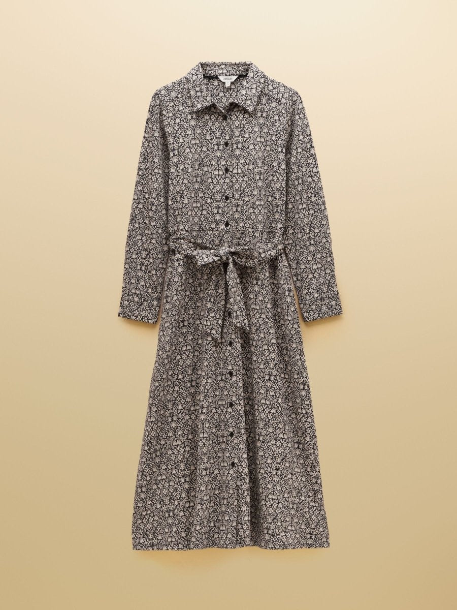 Theodora Jersey Shirt Midi Dress - Navy - RUTHERFORD & Co
