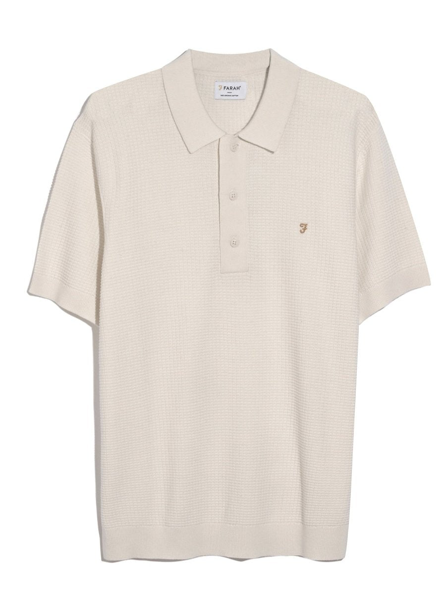 Thornley Knitted Polo Shirt In Ecru - RUTHERFORD & Co