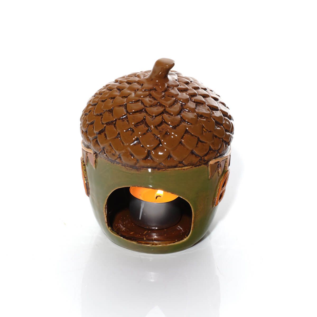 Toadstool Tales Stoneware Acorn House Hand Painted Candle Holder - RUTHERFORD & Co