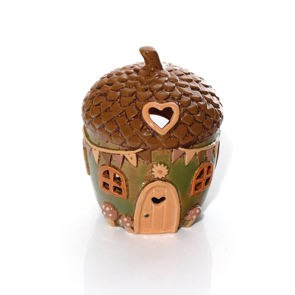 Toadstool Tales Stoneware Acorn House Hand Painted Candle Holder - RUTHERFORD & Co