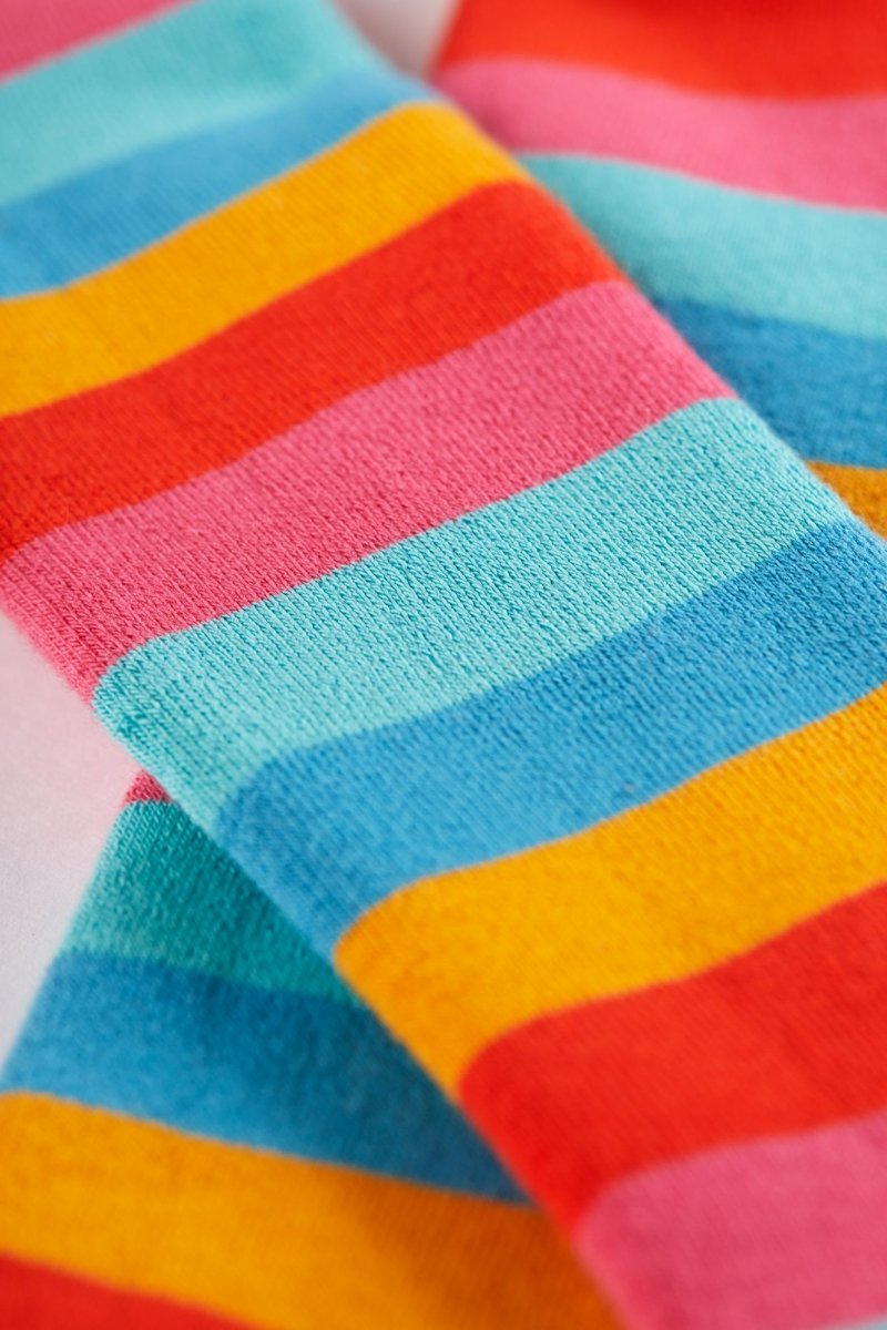 Toasty Tights - Honeysuckle Rainbow Stripe - RUTHERFORD & Co