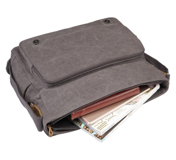 TRP0207 Troop London Classic Canvas Laptop Messenger Bag - RUTHERFORD & Co