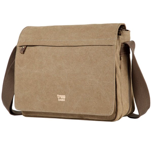TRP0240 Troop London Classic Canvas Laptop Messenger Bag - 16.5 Diagonally - RUTHERFORD & Co