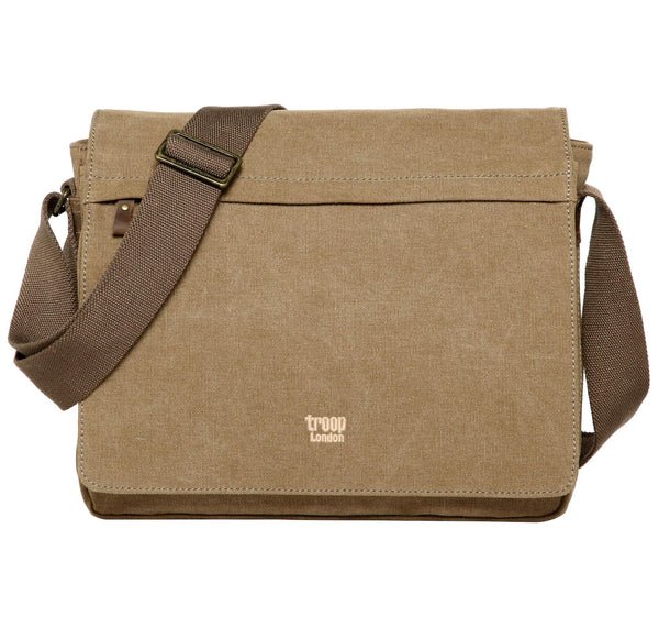 TRP0240 Troop London Classic Canvas Laptop Messenger Bag - 16.5 Diagonally - RUTHERFORD & Co