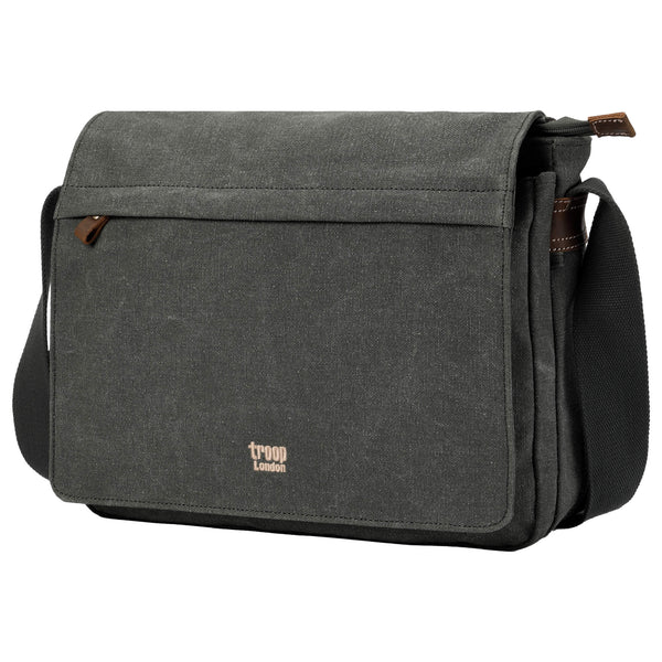 TRP0240 Troop London Classic Canvas Laptop Messenger Bag - 16.5 Diagonally - RUTHERFORD & Co