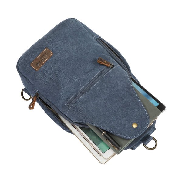 TRP0551 Troop London Classic Sling Bag, One Strap Backpack Blue - RUTHERFORD & Co